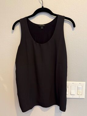 Ann Taylor Scoop Neck Sleeveless Tanks: one black, one white